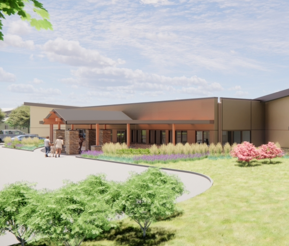 Rapid City House in the Hills architect rendering of the front entry