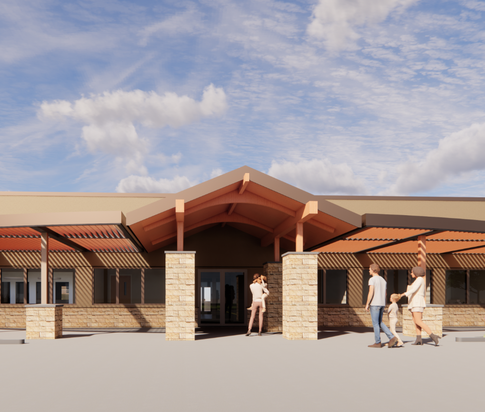 Rapid City House in the Hills architect rendering of the front entry
