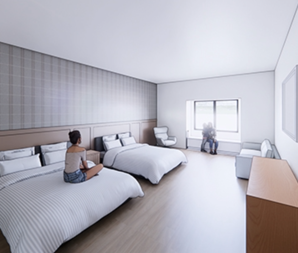 Rapid City House in the Hills architect rendering of guest bedroom